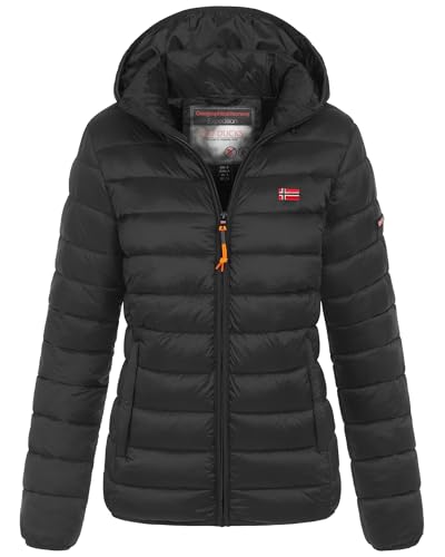 Geographical Norway Winter Jacke Steppjacke Parka Kapuzenjacke Outdoor Leicht und warm, Farbe:Schwarz, Größe:M (38) von Geographical Norway