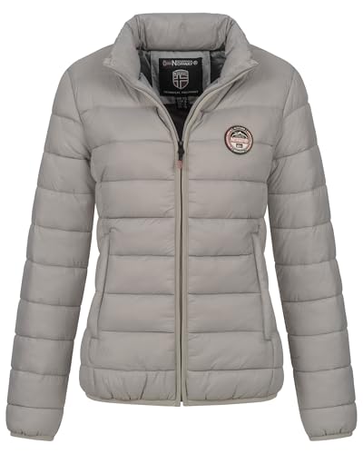 Geographical Norway Winter Jacke Steppjacke Parka Stehkragen Outdoor Leicht und warm, Farbe:Hellgrau, Größe:L (40) von Geographical Norway