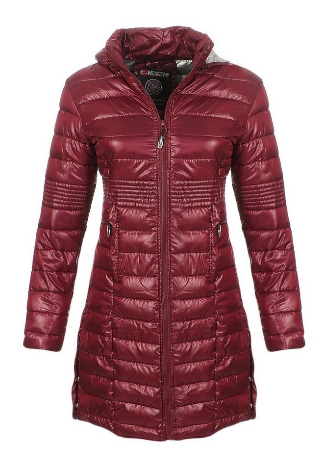 Geographical Norway Winterjacke Damen Steppjacke Übergangsjacke Parka Jacke in Unifarbe, mit abnehmbarer Kapuze, mit Stehkragen von Geographical Norway