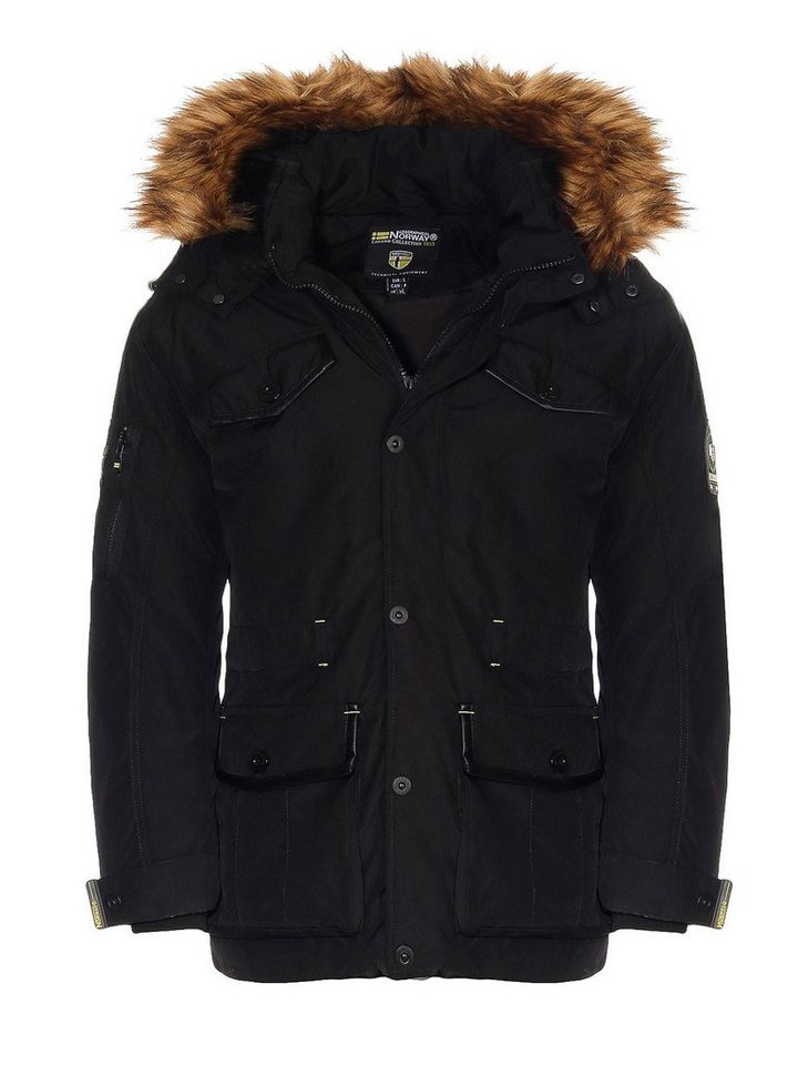 Geographical Norway Winterjacke Herren Outdoor Jacke warm gefüttert Parka mit abnehmbarer Kapuze von Geographical Norway