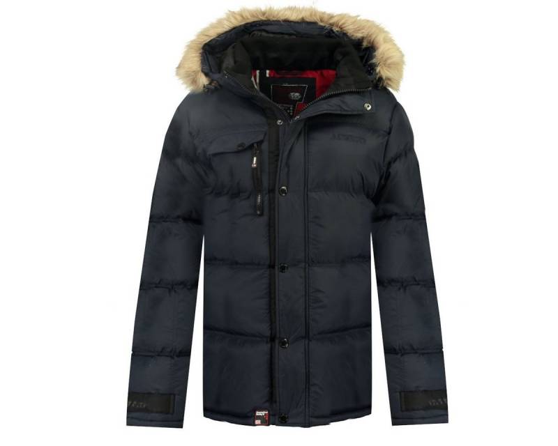 Geographical Norway Winterjacke Damen Outdoor Jacke Steppjacke in Unifarbe, mit abnehmbarer Kapuze, mit Stehkragen von Geographical Norway