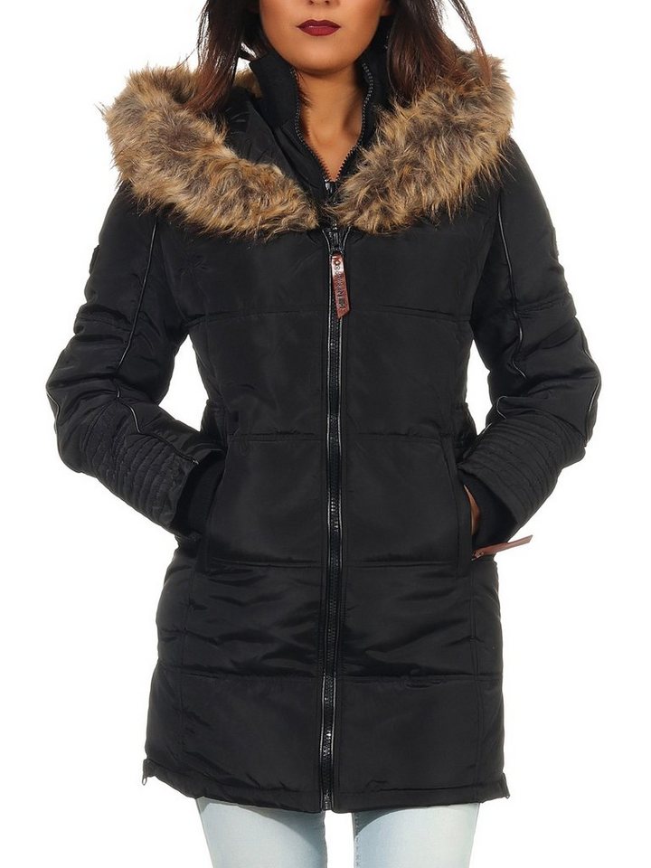 Geographical Norway Winterjacke Damen Outdoor Jacke G-Blustery by leyoley in Unifarbe, mit XXL-Kapuze von Geographical Norway