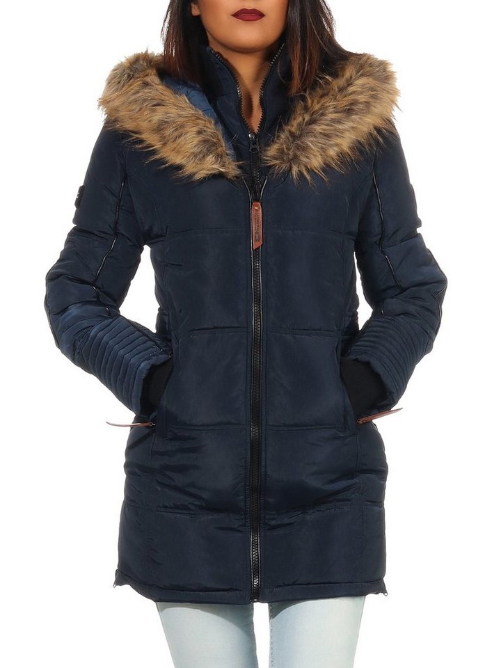 Geographical Norway Winterjacke Damen Outdoor Jacke G-Blustery by leyoley in Unifarbe, mit XXL-Kapuze von Geographical Norway