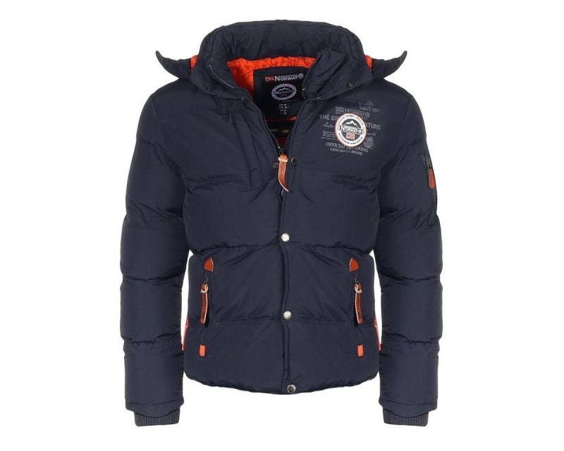 Geographical Norway Winterjacke Herren Steppjacke mit abnehmbarer Kapuze, mit Stehkragen, in Unifarben von Geographical Norway