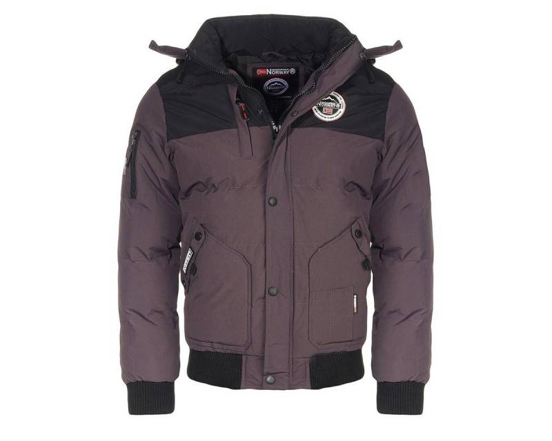 Geographical Norway Winterjacke Herren Steppjacke mit abnehmbarer Kapuze, mit Stehkragen, in Unifarben von Geographical Norway