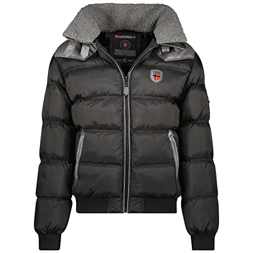 Geographical Norway warme Winterjacke Designer Herren Winter Stepp Jacke (S, Schwarz/dunkel Grau) von Geographical Norway