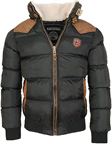 Geographical Norway warme Winterjacke Designer Herren Winter Stepp Jacke [GeNo-31-Dk.Grey-Gr.L] von Geographical Norway