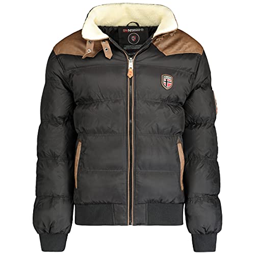 Geographical Norway warme Winterjacke Designer Herren Winter Stepp Jacke [GeNo-31-Schwarz-Gr.4XL] von Geographical Norway