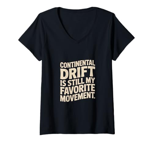 Damen Geologie "Continental Drift" Pangaea T-Shirt mit V-Ausschnitt von Geology Enthusiasts Earth Science