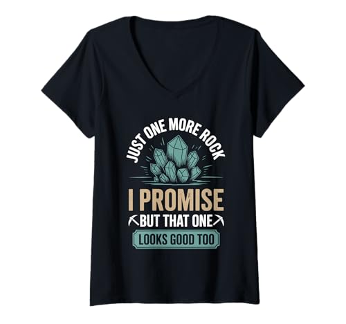 Damen Nur noch ein Rock, versprochen T-Shirt mit V-Ausschnitt Damen Nur noch ein Rock, versprochen T-Shirt mit V-Ausschnitt von Geology Rock Collecting Mineral