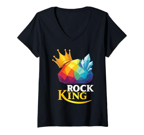 Damen Rock-König T-Shirt mit V-Ausschnitt Damen Rock-König T-Shirt mit V-Ausschnitt von Geology Rock Collecting Mineral