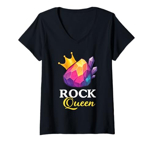 Damen Rockkönigin T-Shirt mit V-Ausschnitt Damen Rockkönigin T-Shirt mit V-Ausschnitt von Geology Rock Collecting Mineral
