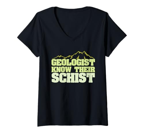 Damen Geology Shirt Geologen Know Their Schist Men WOM T-Shirt mit V-Ausschnitt Damen Geology Shirt Geologen Know Their Schist Men WOM T-Shirt mit V-Ausschnitt von Geology Shirt Supply
