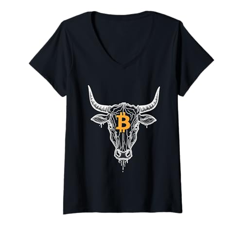 Damen Bitcoin Geometric Bull Logo HODL Investor Trader BTC T-Shirt mit V-Ausschnitt Damen Bitcoin Geometric Bull Logo HODL Investor Trader BTC T-Shirt mit V-Ausschnitt von Geometric Bull and Bear Bitcoin Lover Shop