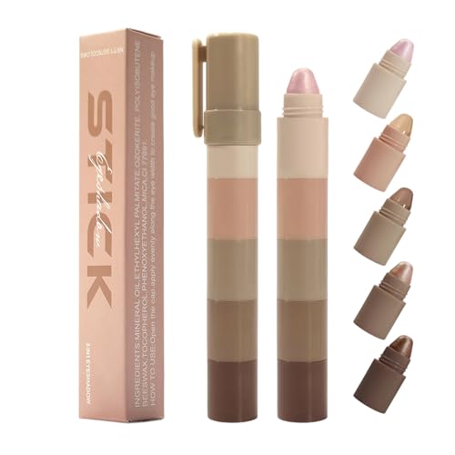 Geonoy Highlighter Stick, Make-up Lidschatten Highlighter Stick Kit, lang anhaltende tragen Kosmetik Schönheit für Schule Reise Party Dating Bühnenausflug Karneval Urlaub von Geonoy