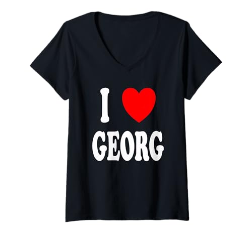 Damen Vorname Georg I Love Georg T-Shirt mit V-Ausschnitt Damen Vorname Georg I Love Georg T-Shirt mit V-Ausschnitt von Georg First Name Family Gifts Co.