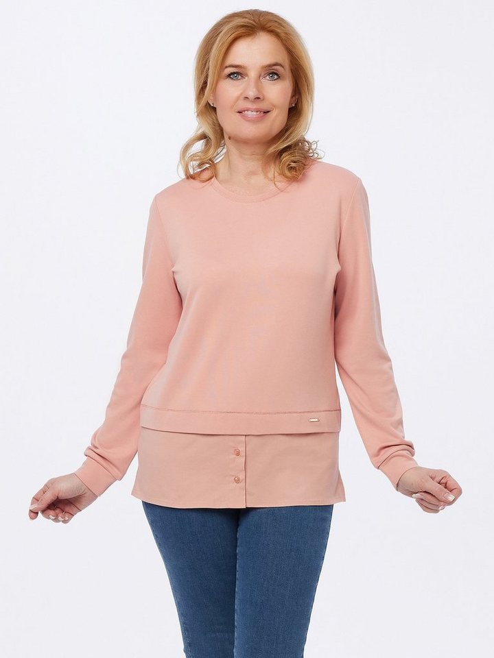 Georg Stiels Langarmshirt Pullover figurumspielend in doppellagige Optik von Georg Stiels