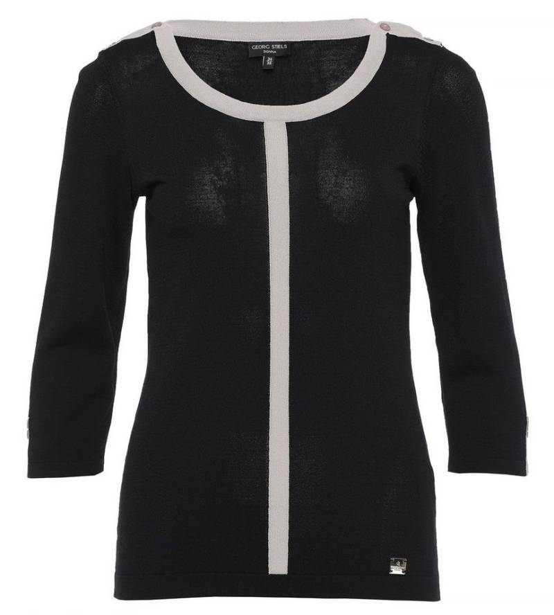 Georg Stiels 3/4 Arm-Pullover mit Kontrastblenden und Knopfdetails von Georg Stiels