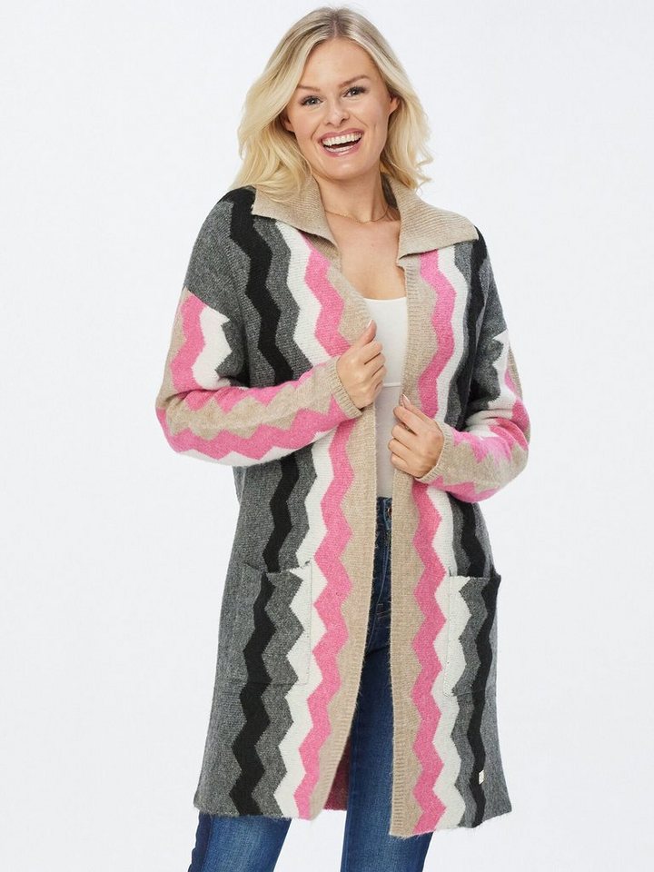 Georg Stiels Cardigan Strick-Mantel figurumspielend mit Zick Zack-Motiv von Georg Stiels