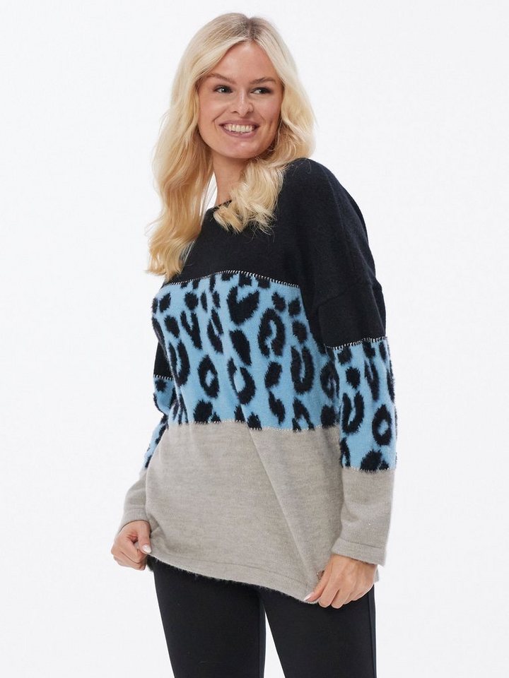 Georg Stiels Strickpullover mit Animalprint und Lurexapplikation von Georg Stiels