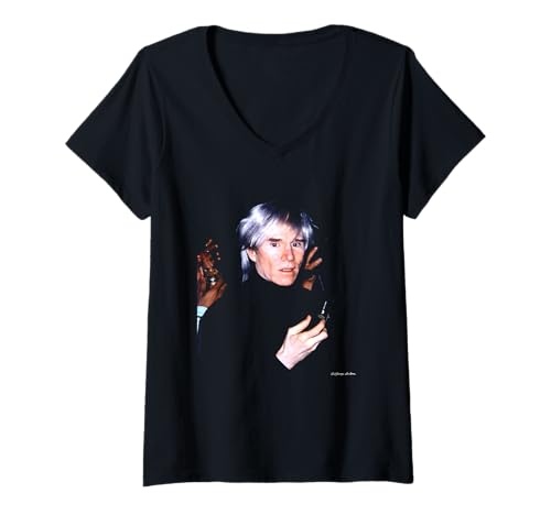 Damen Andy Warhol Artist & Director At Studio 54 von George DuBose T-Shirt mit V-Ausschnitt von George DuBose Photography