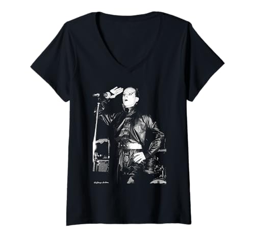 Damen Klaus Nomi Deutscher Sänger B&W von George DuBose T-Shirt mit V-Ausschnitt von George DuBose Photography