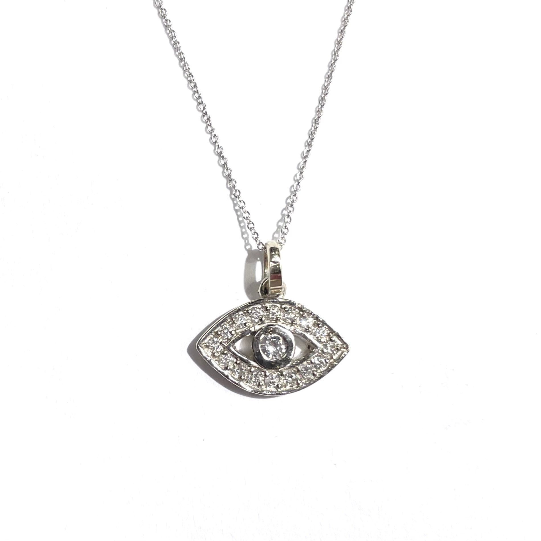 Großer Diamant Evil Eye Anhänger in 14K Gold Großer Diamant Evil Eye Anhänger in 14K Gold von GeorgeTheJeweler
