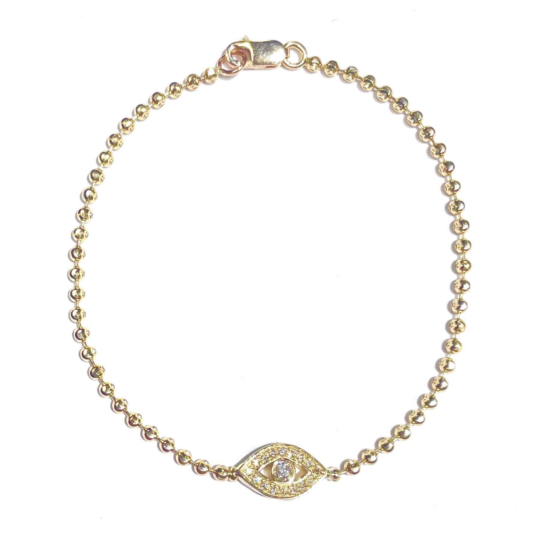 Ii Edition Diamant Evil Eye Fußkettchen in 14K Gold von GeorgeTheJeweler