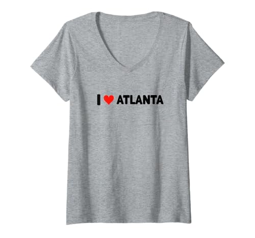 Damen I Love Atlanta Georgia - Herz Reise Urlaub Urlaub Urlaub T-Shirt mit V-Ausschnitt Damen I Love Atlanta Georgia - Herz Reise Urlaub Urlaub Urlaub T-Shirt mit V-Ausschnitt von Georgia Apparel For Men Women Kids by TJ