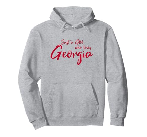 Just a Girl who Loves Georgia. Cute and Fun Game Day Pullover Hoodie von Georgia Belle Designs