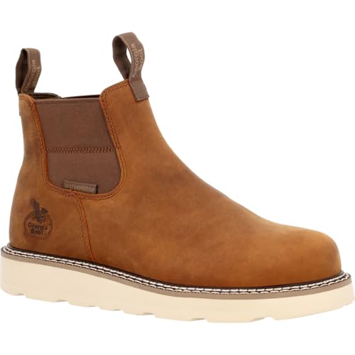 Georgia Boot Core 37 Chelsea Arbeitsstiefel mit Keilabsatz, wasserdicht, Barracuda Gold, 10.5 Wide von Georgia Boot