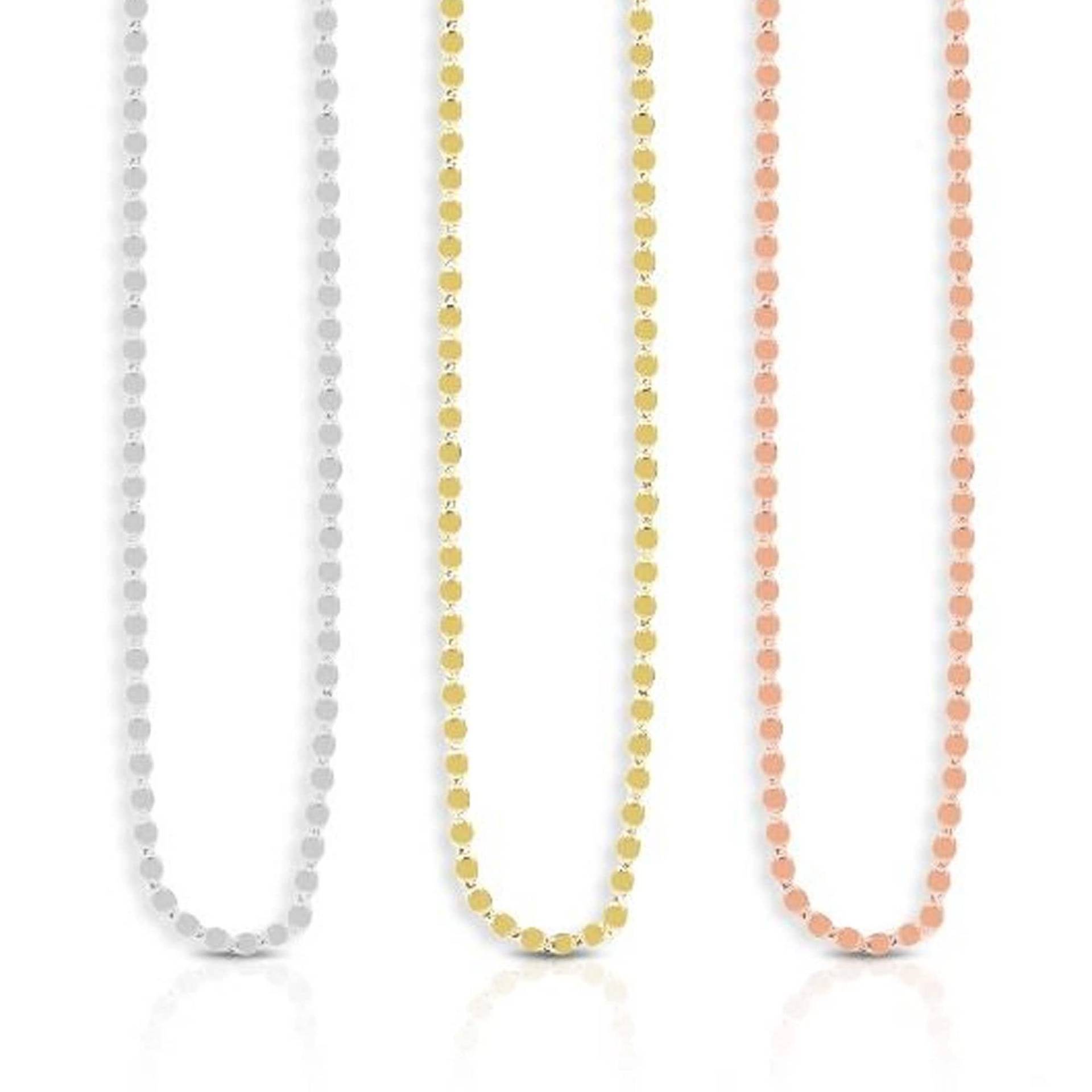 14K Massive Gold Spiegel Gliederkette Halskette Für Frau in Gelb, Rose Oder Weißgold, Dinty Trending Kette Damen von GeorgianArtDesigns