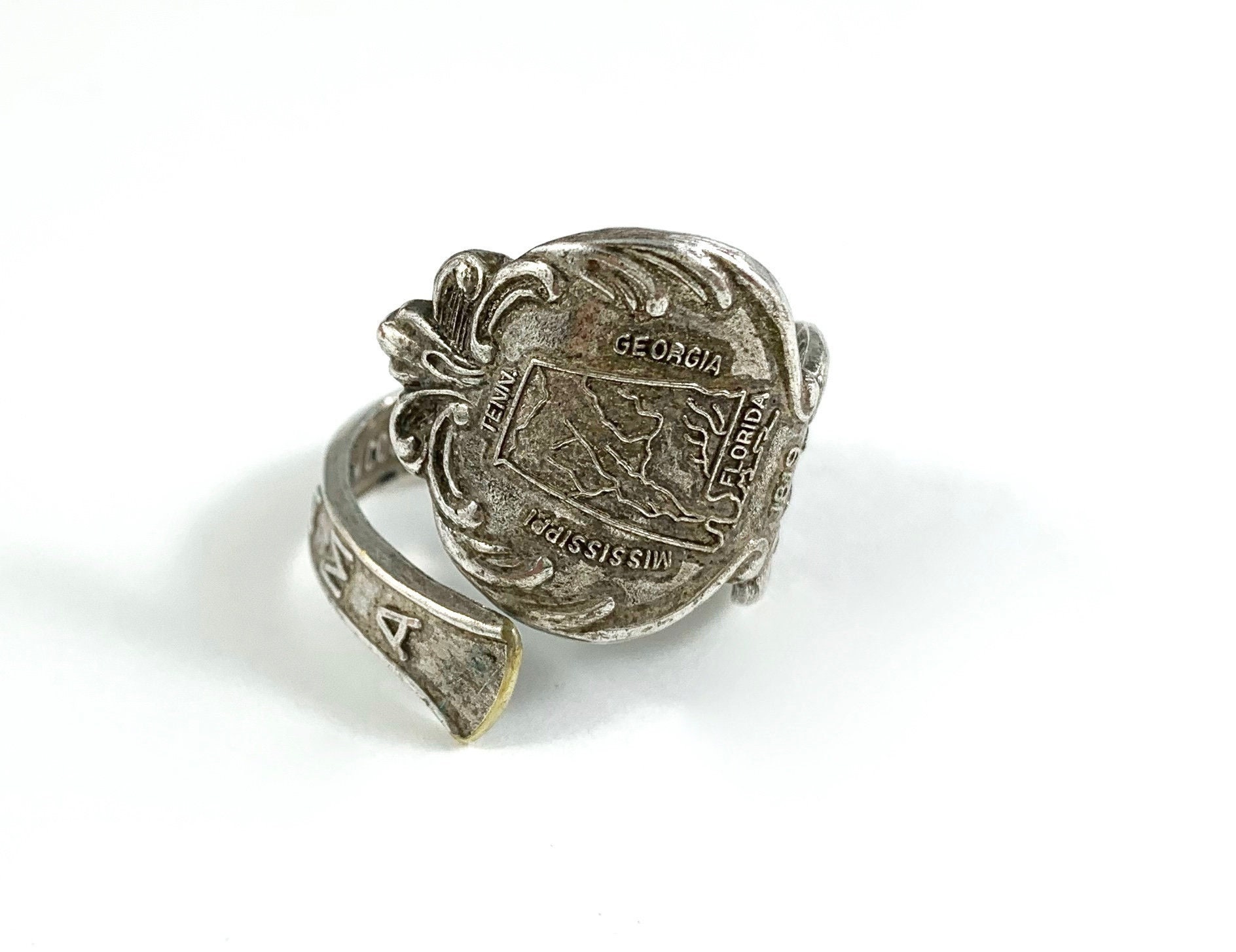 Alabama Ring, Löffel Schmuck, Geschenk, Frau, Vintage Alabama, Souvenir, Charm von GeorginaBaker