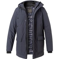 GEOX Herren Parka blau Mikrofaser unifarben von Geox