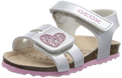 Geox B CHALKI Girl Sandal, Silver/PINK, 26 EU von Geox