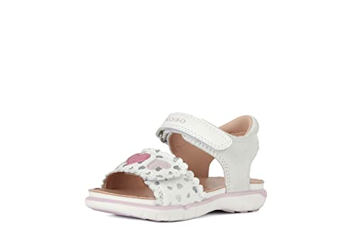 Geox B Delhi Girl Sandal, White/PINK, 25 EU von Geox