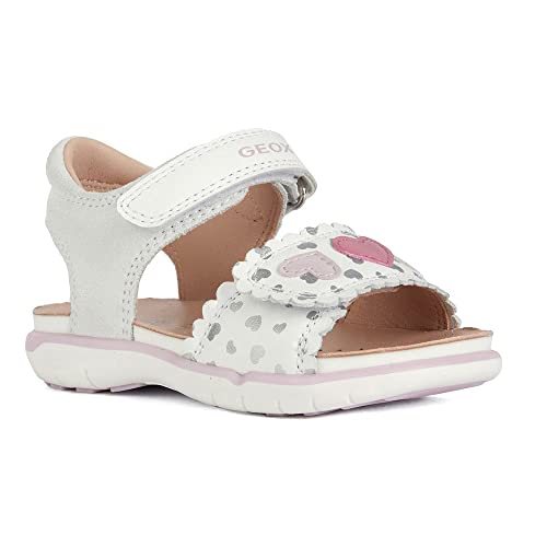 Geox B Delhi Girl Sandal, White/PINK von Geox