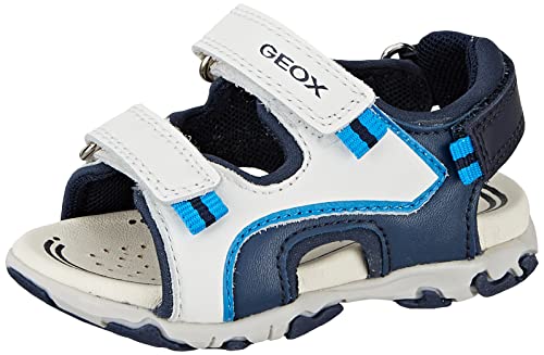 Geox B FLAFFEE Boy Sandal, White/Navy, 26 EU Schmal von Geox