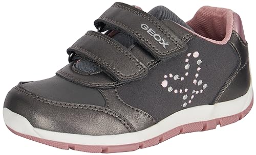 Geox B HEIRA Girl A Sneaker, DK Grey/DK PINK von Geox