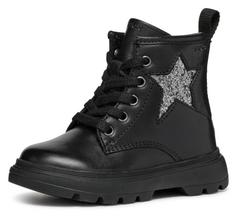 Geox B KIDDARTAH GIRL A Schnürstiefel Plateaustiefel, Winterstiefel, Chunky Boots mit Proil Plateausohle von Geox