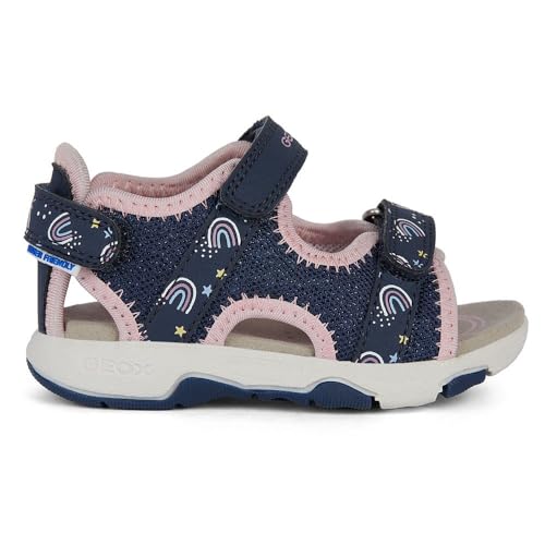 Geox B Multy Girl Sandal, Navy/LT PINK von Geox