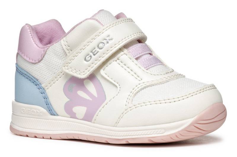 Geox B RISHON GIRL Lauflernschuh, Klettschuh, Mädchenschuh mit feinem Glitzer und Schmetterlings Motiv von Geox