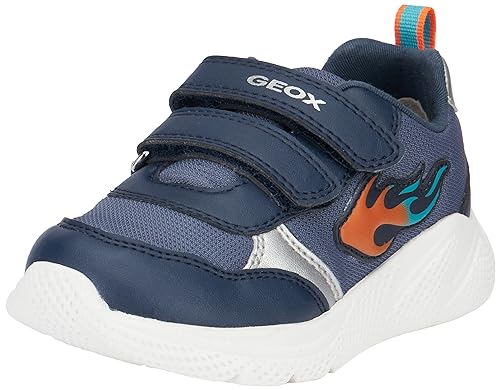 Geox B SPRINTYE Boy C Sneaker, DK Blue/ORANGE, 21 EU von Geox