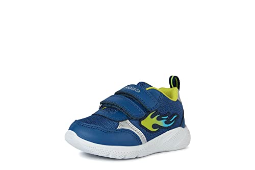 Geox B SPRINTYE Boy Sneaker, Jeans/Lime, 21 EU von Geox