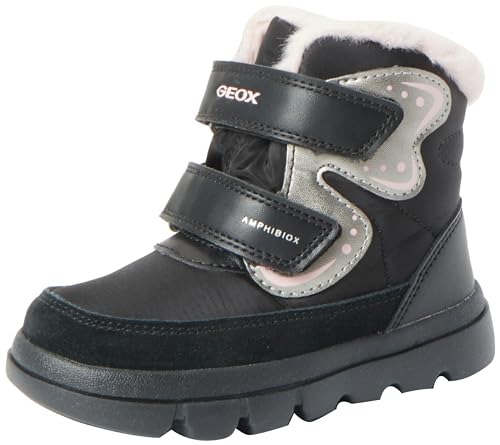 Geox B WILLABOOM Girl B A Ankle Boot, Black/LT PINK von Geox