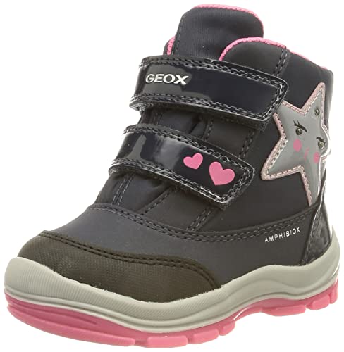 Geox Baby - Mädchen Flannel Girl Abx ANKLE BOOTS, Navy Fuchsia, 20 EU von Geox