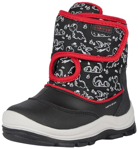 Geox Baby-Jungen B FLANFIL Boy B ABX Ankle Boot, Black/RED, 23 EU von Geox