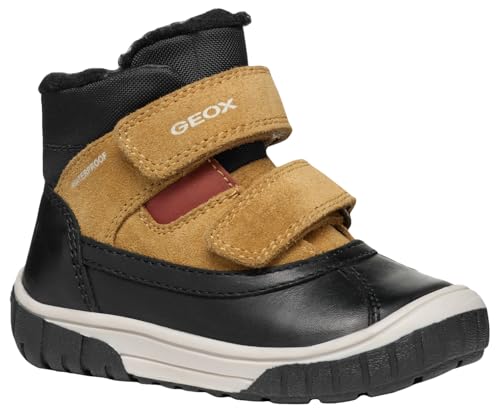 Geox Baby-Jungen B OMAR Boy WPF C Ankle Boot, Black/Curry, 24 EU von Geox