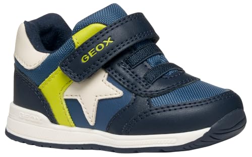 Geox Baby-Jungen B RISHON Boy First Walker Shoe, Navy/Fluo Green, 24 EU von Geox