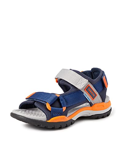 Geox Jungen J Borealis Boy A Sandalen, Navy Orange, 25 EU von Geox